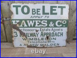Vintage Hawes & Co Enamel Dubble Sided Sign