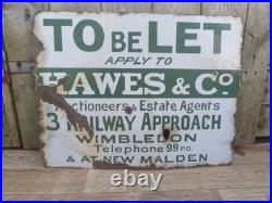 Vintage Hawes & Co Enamel Dubble Sided Sign