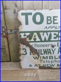 Vintage Hawes & Co Enamel Dubble Sided Sign