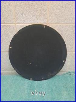 Vintage His Master Voice Enamel Button Sign 30 Cm Wide