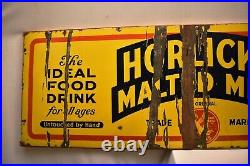 Vintage Horlicks Malted Milk Sign Board Porcelain Enamel Advertising Shop Displa