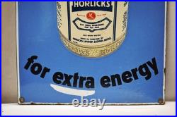 Vintage Horlicks Porcelain Enamel Sign 18x12in Food Drink Advertising Board Engl