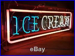 Vintage Ice cream Neon Advertising Sign Antique Not Enamel Bar Restaurant Lamp