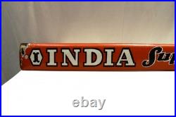 Vintage India Super Tyres Porcelain Enamel Sign 18x2 in Advertising Garage Petro Vintage India Super Tyres Porcelain Enamel Sign 18x2 in Advertising Garage Petro