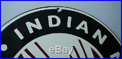 Vintage Indian Motorcycle Porcelain Metal Enamel Sign Gas Oil Station Dealer Ad