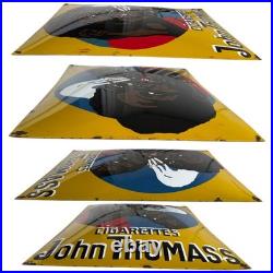Vintage JOHN THOMASS Enamel Advertisement Plaque Sign for Cigarettes