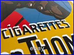 Vintage JOHN THOMASS Enamel Advertisement Plaque Sign for Cigarettes