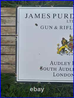 Vintage James Purdy & Sons Ltd Gun & Rifle Makers Enamel Sign