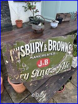 Vintage Jewsbury & Browns Manchester Dry Ginger Ale Enamel Sign