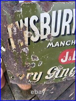 Vintage Jewsbury & Browns Manchester Dry Ginger Ale Enamel Sign