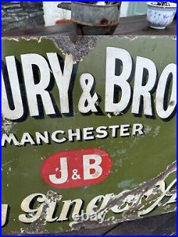 Vintage Jewsbury & Browns Manchester Dry Ginger Ale Enamel Sign