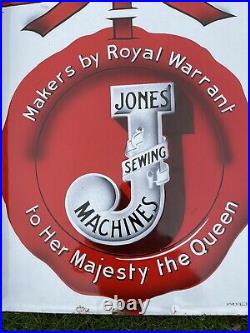Vintage Jones Sewing Machines Double Sided Enamel Sign Advertising