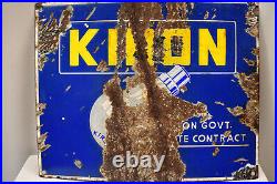 Vintage Kiron Bulb Sign Board Porcelain Enamel Advertising Electric Lamp Rare