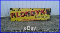 Vintage Klondyke Cigarettes Enamel Sign(original)unusual/ Wording(early)
