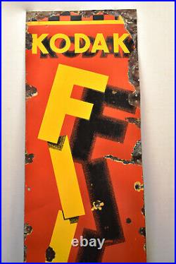 Vintage Kodak Film Sign Board Porcelain Enamel Advertising Graphics Collectibles