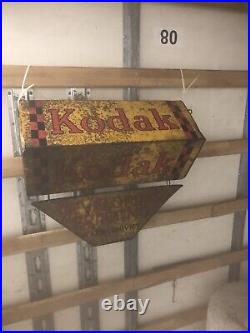 Vintage Kodak Product Tin Sign Board Double Sided Advertising