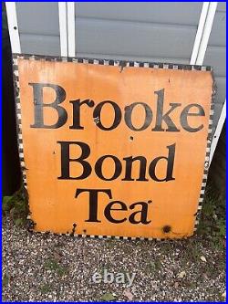 Vintage Large Brook Bond Tea Enamel Sign Original