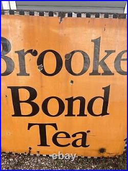 Vintage Large Brook Bond Tea Enamel Sign Original