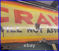 Vintage Large Enamel CRAVEN A, Cigarettes sign 5 ft 4 inches long, Antique