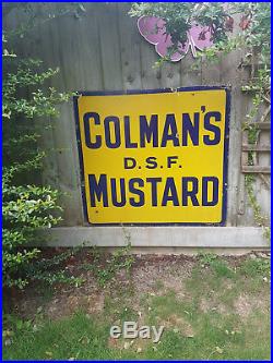 Vintage Large Enamel Colman's DSF Mustard Sign Collection from Swindon