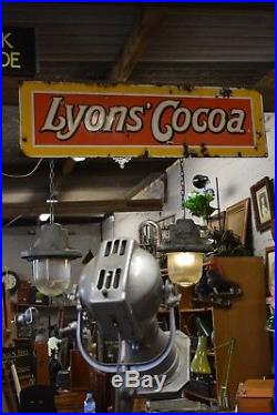 Vintage Large Original Lyons Cocoa Enamel Sign Wall Art Decorative Antique Signs