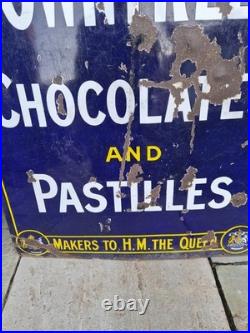 Vintage Large Original Rowntrees Enamel Sign 40 X 30