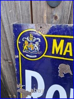 Vintage Large Original Rowntrees Enamel Sign 40 X 30