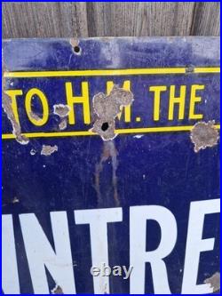 Vintage Large Original Rowntrees Enamel Sign 40 X 30