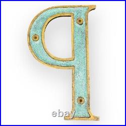 Vintage Letter P Sign Display Advertising Salvage Solid Enamel Heavy