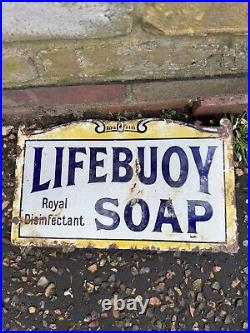 Vintage Lifebuoy Soap Double Sided Enamel Sign