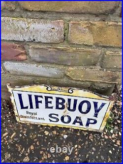 Vintage Lifebuoy Soap Double Sided Enamel Sign