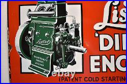 Vintage Lister Diesel Engines Sign Porcelain Enamel Dursley England Advertising