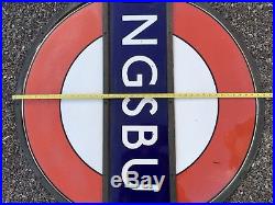Vintage London Underground Sign Bronze Frame Enamel Panels Large