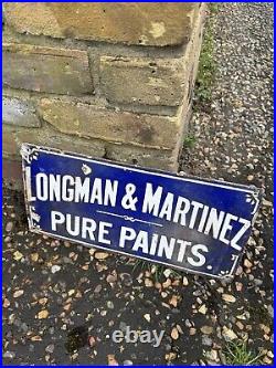 Vintage Longman And Martinez Paints Enamel Sign