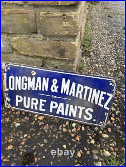 Vintage Longman And Martinez Paints Enamel Sign