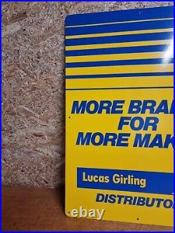 Vintage Lucas Girling Garage Advertising Sign Tin Not Enamel