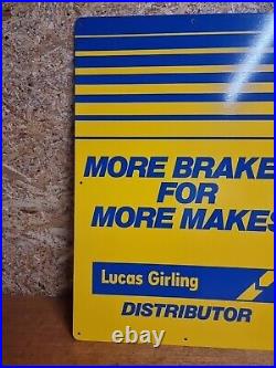 Vintage Lucas Girling Garage Advertising Sign Tin Not Enamel