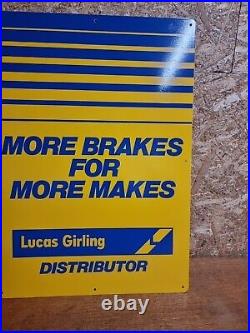 Vintage Lucas Girling Garage Advertising Sign Tin Not Enamel