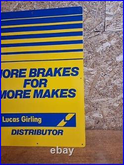 Vintage Lucas Girling Garage Advertising Sign Tin Not Enamel