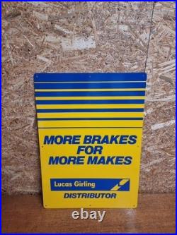 Vintage Lucas Girling Garage Advertising Sign Tin Not Enamel