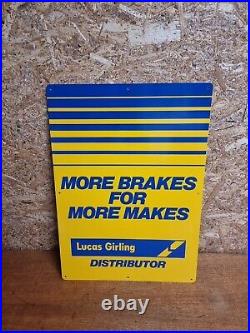 Vintage Lucas Girling Garage Advertising Sign Tin Not Enamel