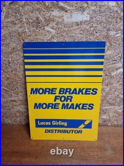 Vintage Lucas Girling Garage Advertising Sign Tin Not Enamel