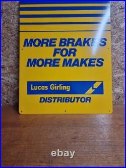 Vintage Lucas Girling Garage Advertising Sign Tin Not Enamel