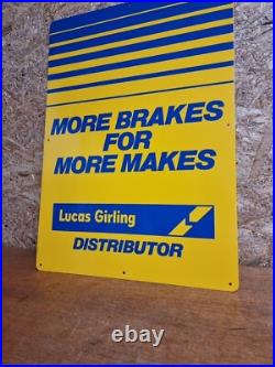 Vintage Lucas Girling Garage Advertising Sign Tin Not Enamel