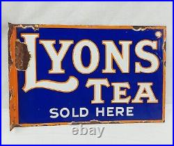 Vintage Lyon's Tea Enamel Advertising Sign