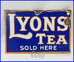 Vintage Lyon's Tea Enamel Advertising Sign