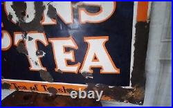 Vintage Lyons Tea Convex Large Enamel Sign