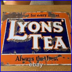 Vintage Lyons Tea Large Enamel Sign