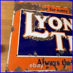 Vintage Lyons Tea Large Enamel Sign