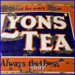 Vintage Lyons Tea Large Enamel Sign